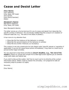 Attorney-Approved Cease and Desist Letter Form