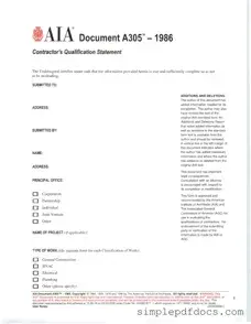 Fill Your AIA A305 Form
