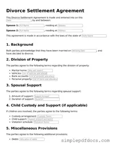 Attorney-Approved Divorce Settlement Agreement Form
