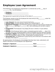 Attorney-Approved Employee Loan Agreement Form