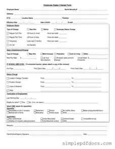 Fill Your Employee Status Change Form