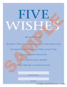 Fill Your 5 Wishes Document Form