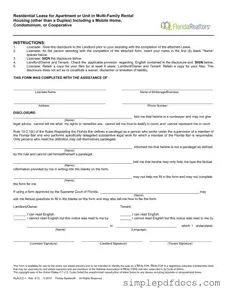 Fill Your Florida Realtors Residential Lease Form