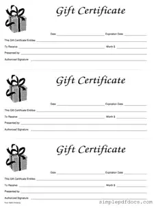 Fill Your Gift Certificate Form