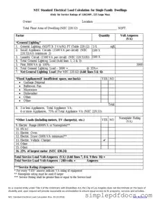 Fill Your LADBS NEC Standard Electrical Load Calculation Form