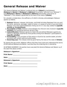 Attorney-Approved General Release and Waiver Form