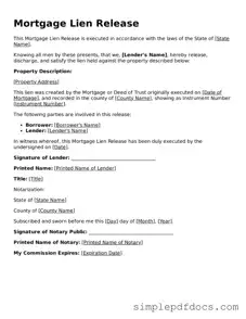 Attorney-Approved Mortgage Lien Release Form
