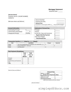 Fill Your Mortgage Statement Form