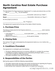 Legal Real Estate Purchase Agreement Document for the State of North Carolina