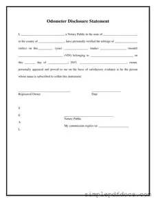 Fill Your Notarized Odometer Statement Form