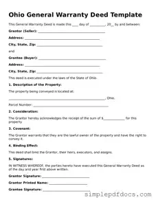 Legal Deed Document for the State of Ohio