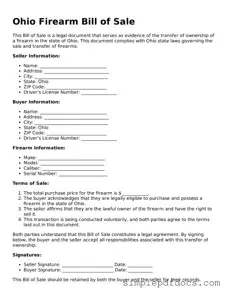 Legal Firearm Bill of Sale Document for the State of Ohio