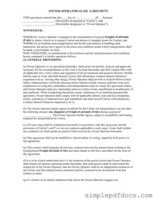 Fill Your Owner Operator Lease Agreement Form