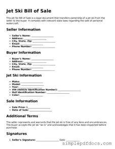 Attorney-Approved Jet Ski Bill of Sale Form