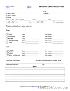 Fill Your Proof Of Vaccination Dog Form