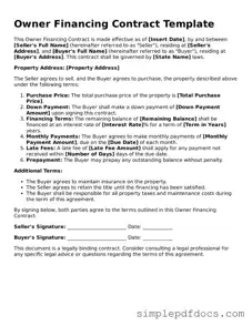 Attorney-Approved Owner Financing Contract Form