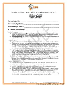 Fill Your Roofing Warranty Certificate Form