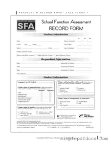 Fill Your School Function Assessment Form