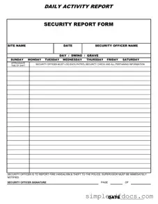 Fill Your Security Guard Daily Report Sample Form