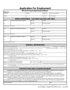 Fill Your Spanish Application Employment Form