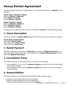 Attorney-Approved Venue Rental Agreement Form