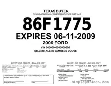 Fill Your Texas Temporary Tag Form