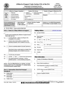 Fill Your USCIS I-864 Form