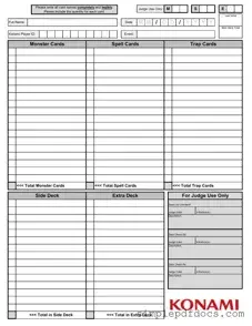 Fill Your Konami Decklist Form