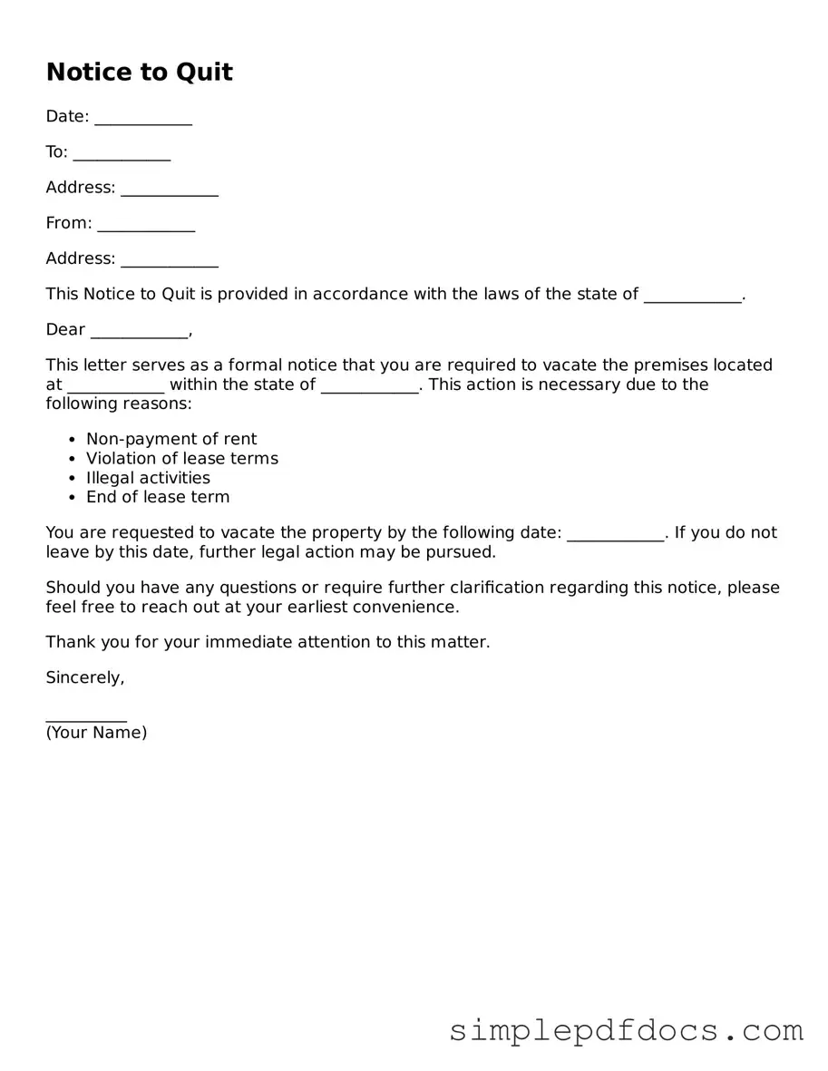 Attorney-Approved Notice to Quit Form