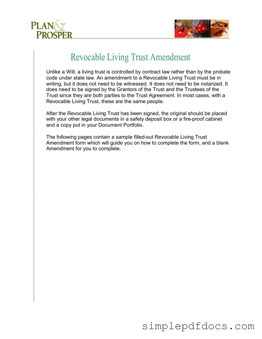 Fill Your Trust Amendment Form