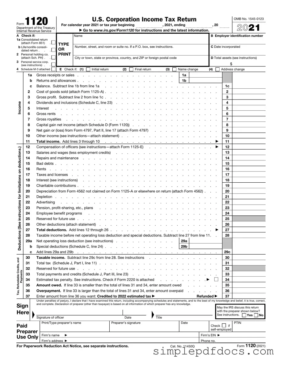 Fill Your IRS 1120 Form