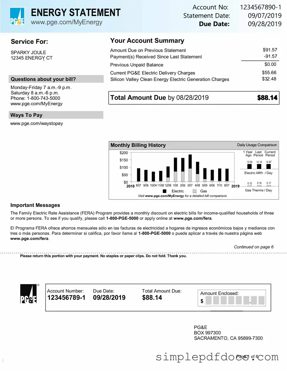 Fill Your Utility Bill Form