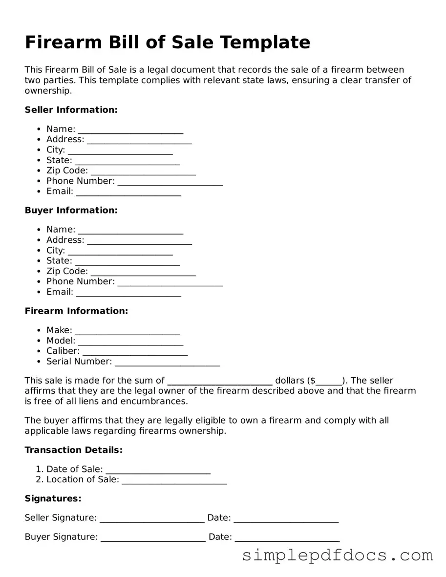 Attorney-Approved Firearm Bill of Sale Form
